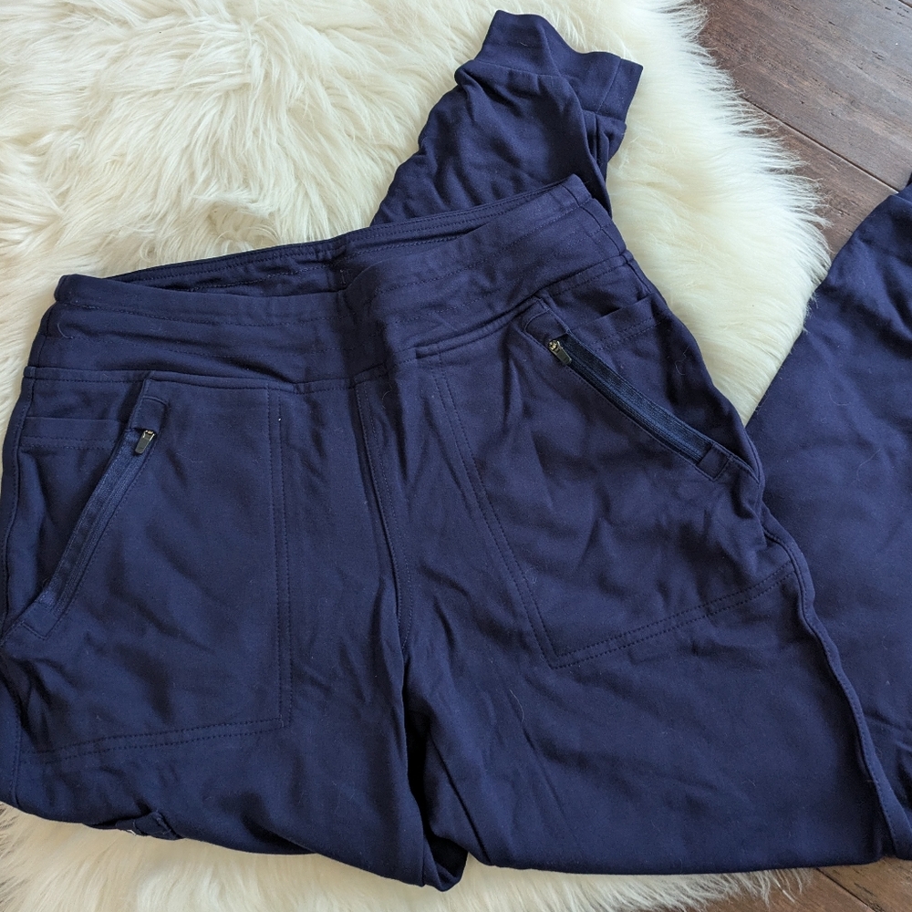 Jaanuu Women's Navy Blue Slim Fit Scrub Pants Joggers S Small